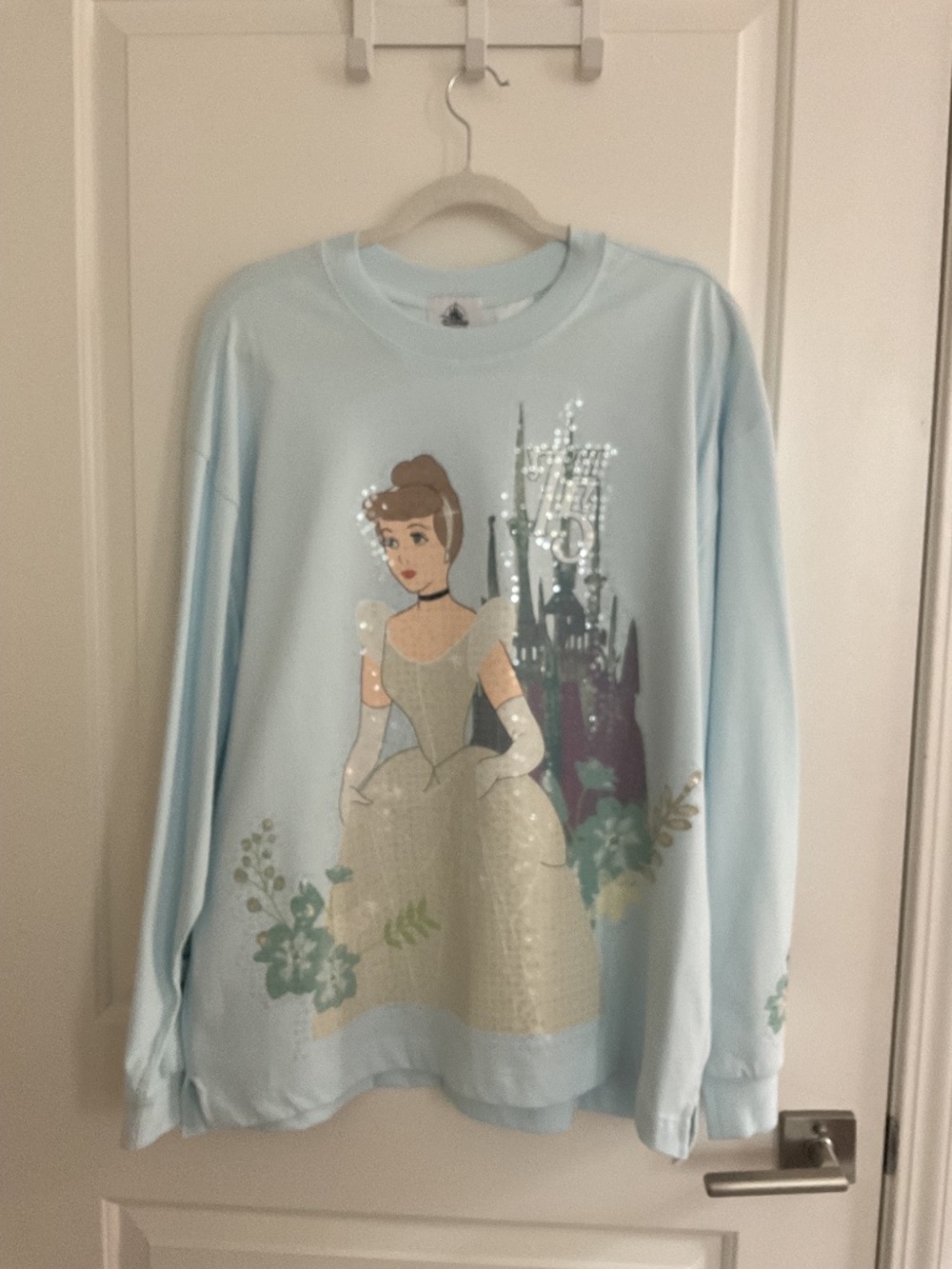 2025 Disney Parks Cinderella 75th Anniversary Long Sleeve Shirt W/ Sequins - Picture 2 of 7
